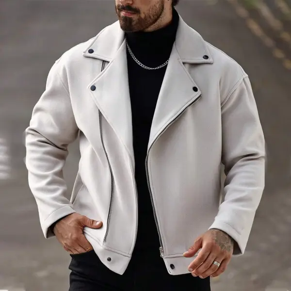 Men's Winter Loose Zip-Front Plush Casual Jacket - Spiretime.com 