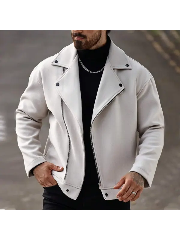 Men's Winter Loose Zip-Front Plush Casual Jacket - Ootdmw.com 