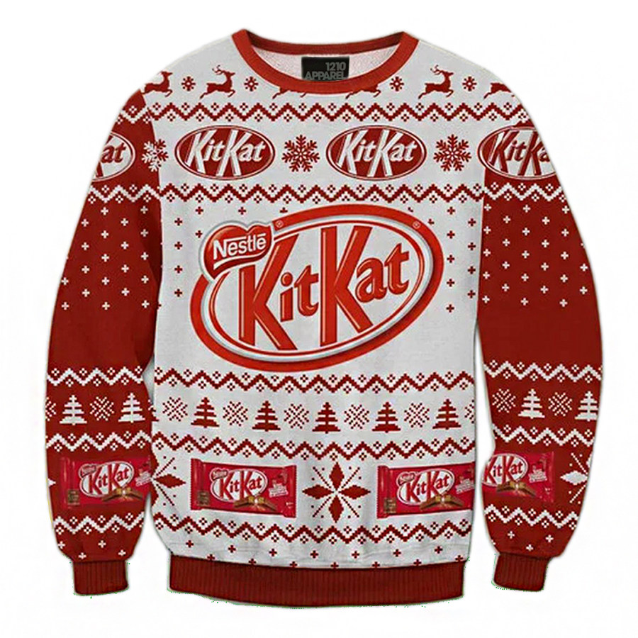 

Unisex Snack Print Ugly Christmas Sweater