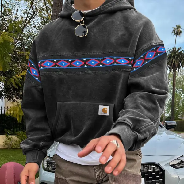 Vintage 90s Aztec Hoodie - Ootdyouth.com 