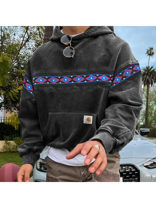 Vintage 90s Aztec Hoodie - Aptkoi.com 