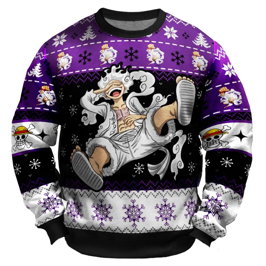 

Unisex One Piece Print Crew Neck Ugly Christmas Sweatshirt