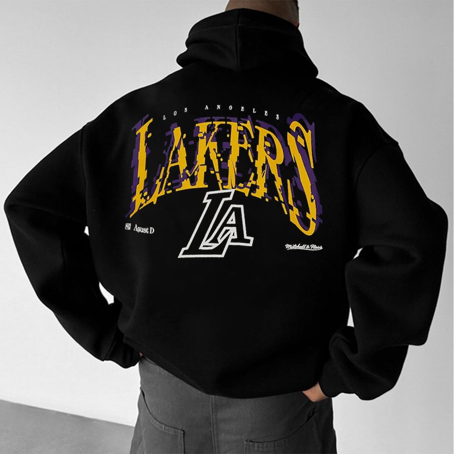 

Men's Vintage Loose Outdoor Basketball Racing Foam Print Hoodie Streetwear
