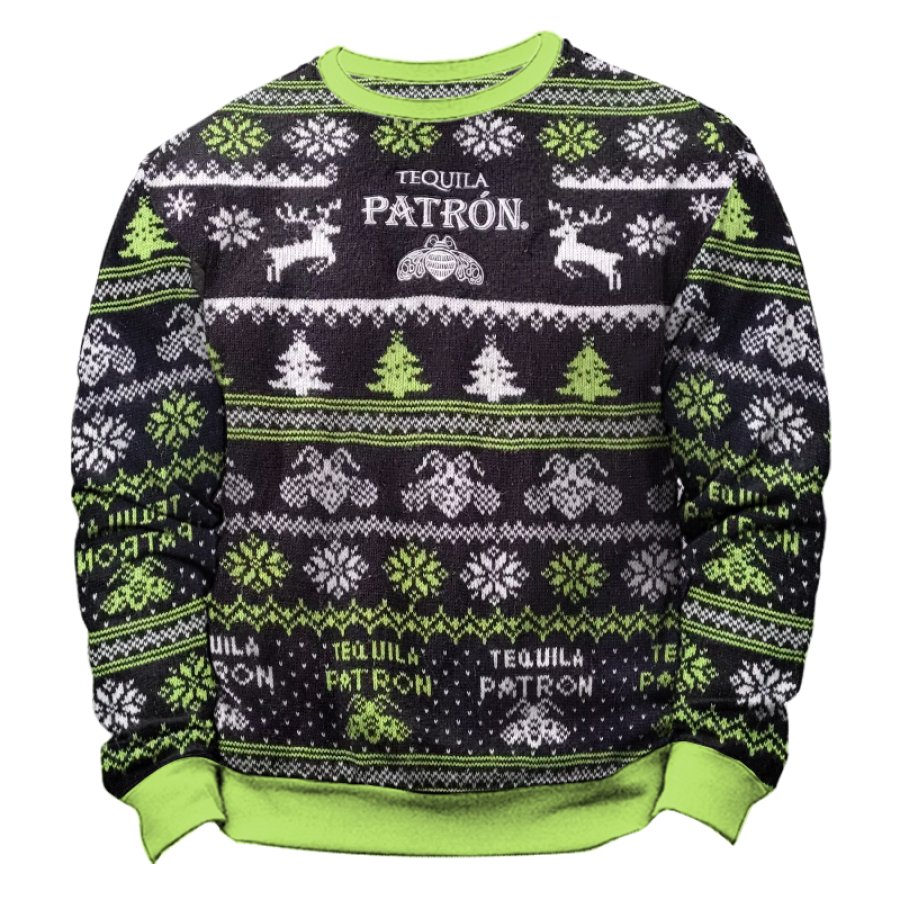 

Tequila Patron Ugly Christmas Black Sweater