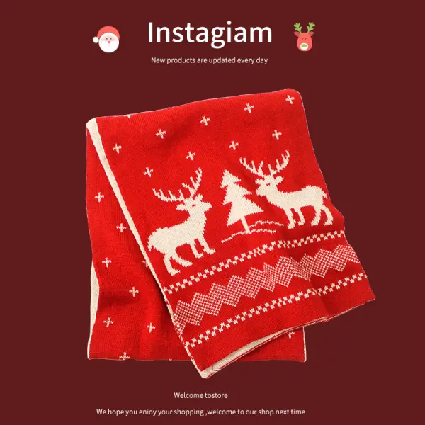 Unisex Christmas Knitted Scarf - Bustalent.com 