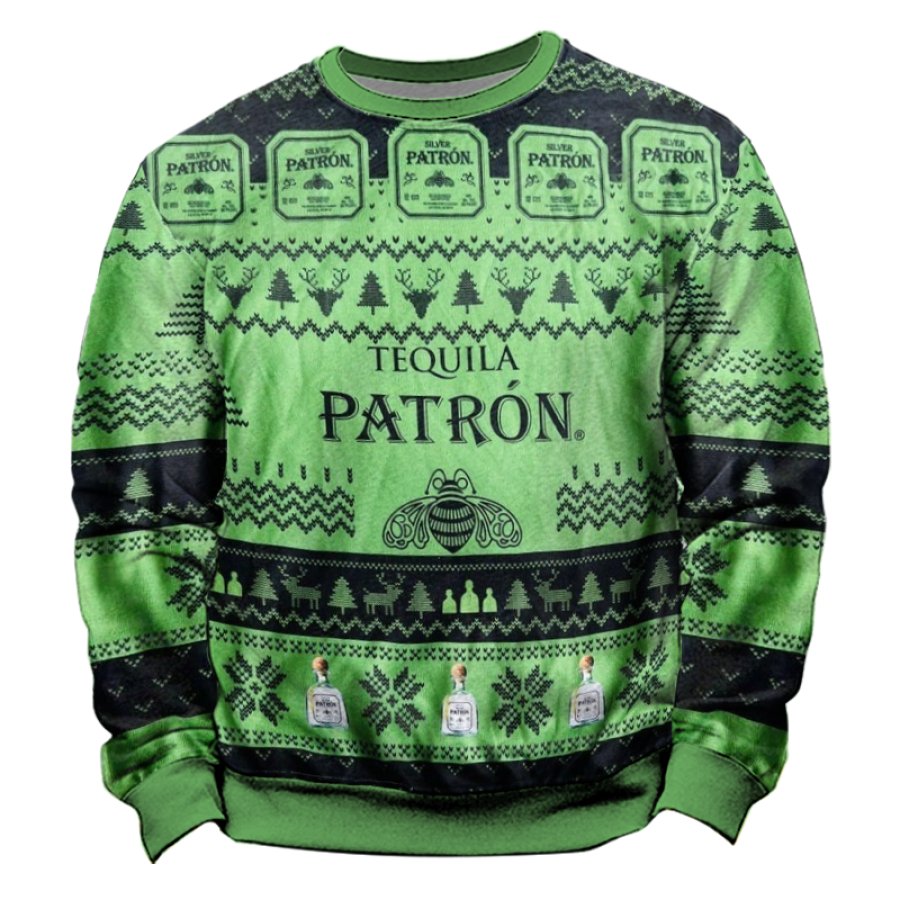 

Tequila Patron Ugly Christmas Green Sweater