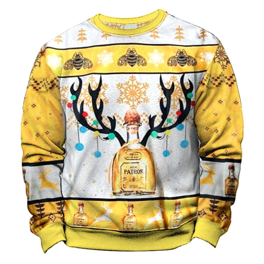 

Tequila Patron Ugly Christmas Yellow Sweater