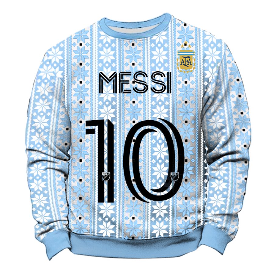 

Argentina National Team Jersey Messi Football Club Vintage Christmas Ugly Sweatshirts