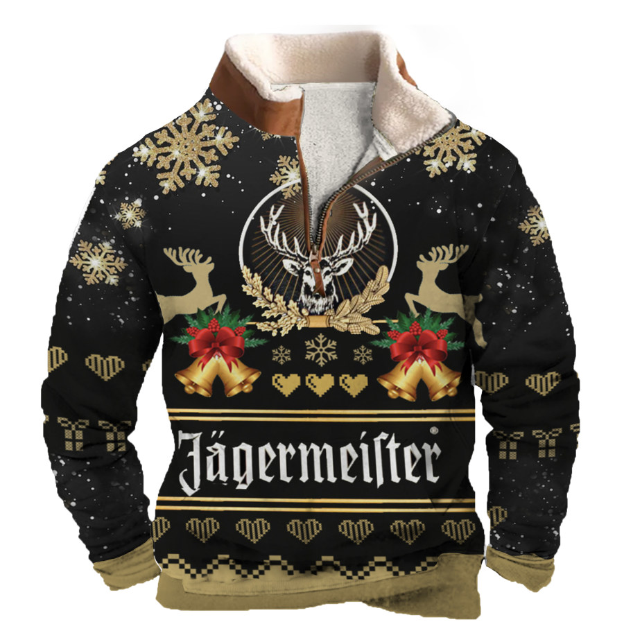 

Men's Alcohol Half Zip Christmas Sweatshirt