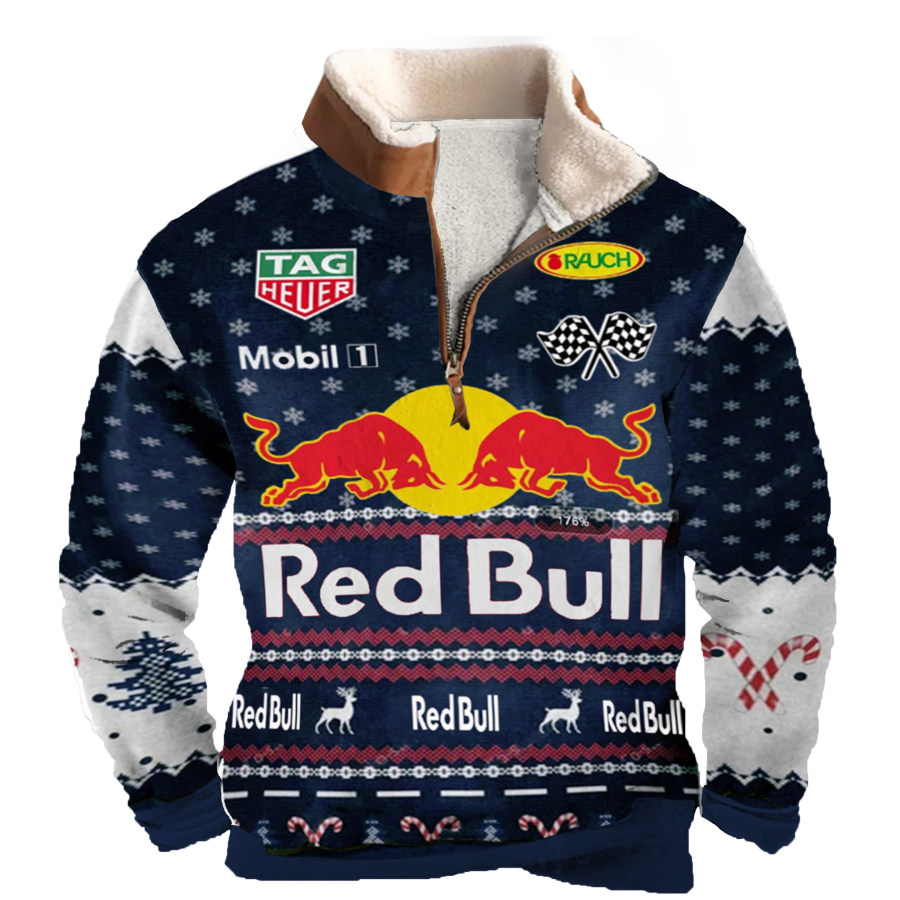 

Men's Christmas Racing Fur Collar Polo Shirt