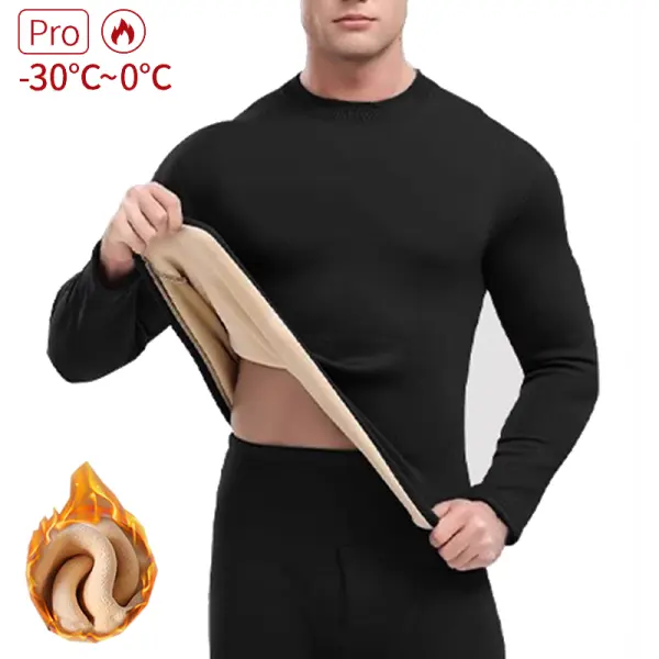 Men's Half-high Collar Fleece Thickened Home Clothes Underwear Base Suit - Cotosen.com 