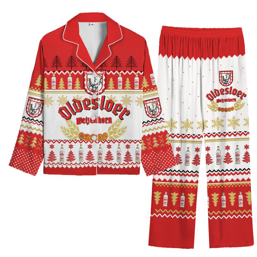 

Unisex Oldesloer Alcohol Print Home Christmas Pajamas Set