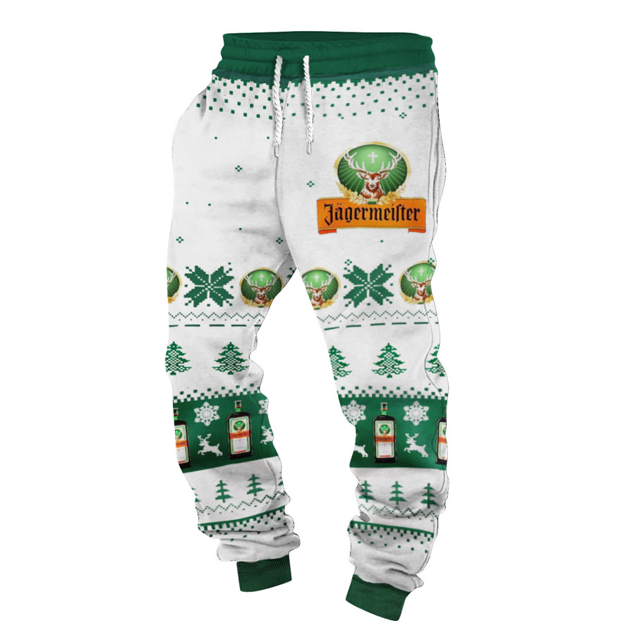 

Men's Whiskey Print Casual Christmas Sweatpants