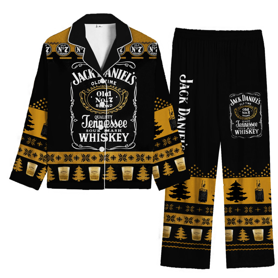 

Unisex Jack Daniels Alcohol Print Casual Home Christmas Pajamas Set