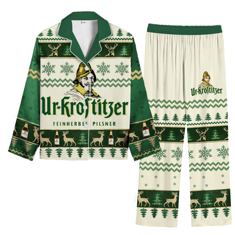 

Unisex Ur Krostitzer Beer Print Home Christmas Pajamas Set