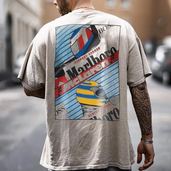 Summer Loose Racing Printed Short Sleeve T-shirt - Ootdyouth.com 