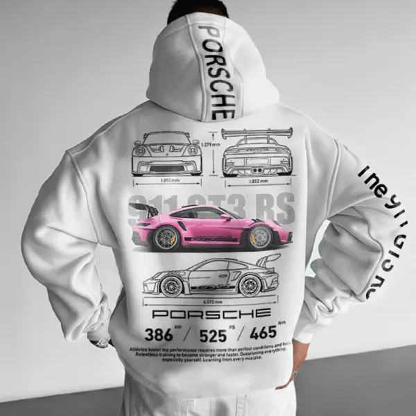 Oversized Unisex Sports Car Print Hoodie - Ootdyouth.com 