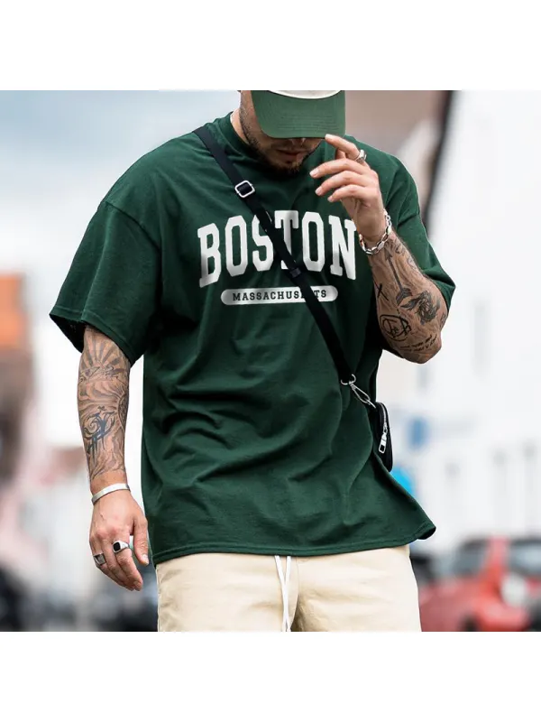 Men's Casual Letter Design T-shirt - Aptkoi.com 