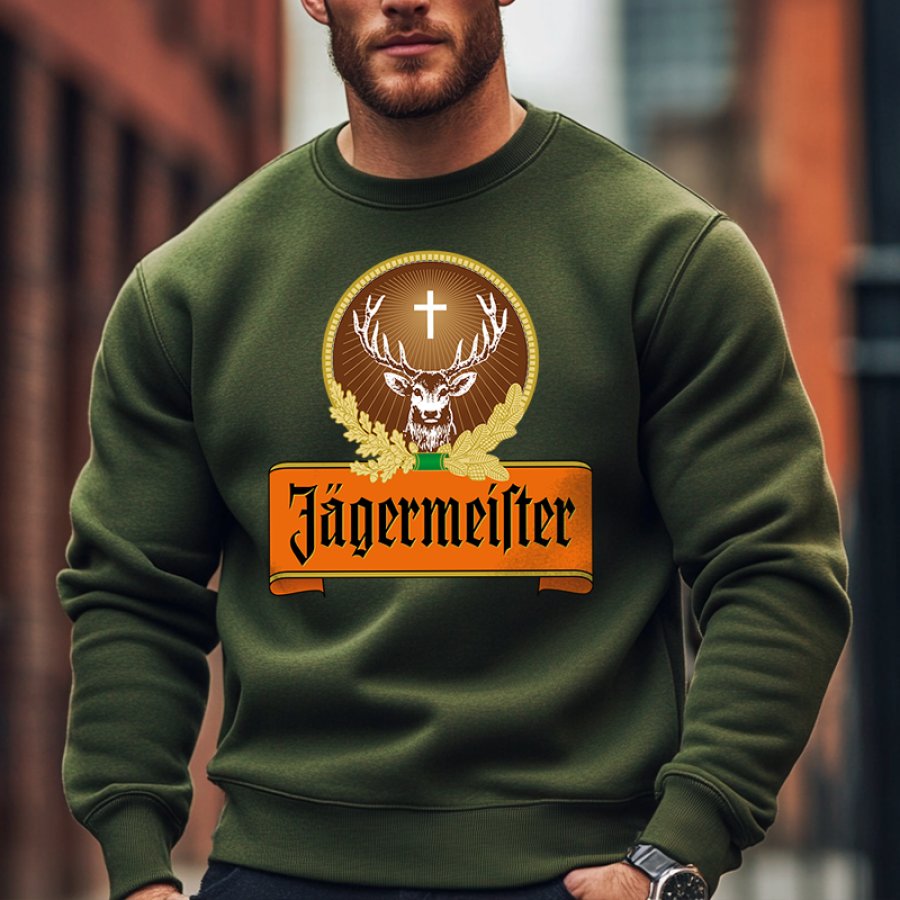 

Sparkling Wine Christmas Print Crew Neck Sweatshirt For Men And Women