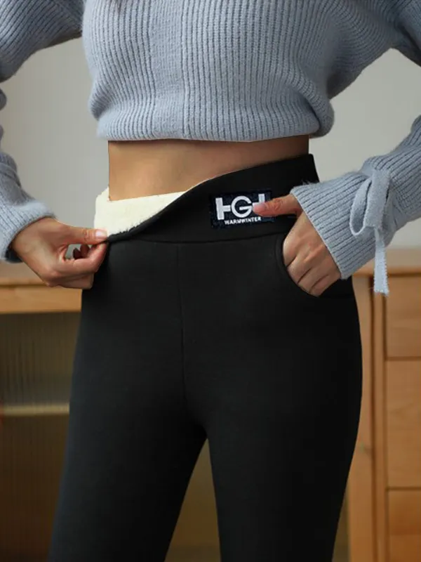 Women's Basic Velvet Thickened Slim Leggings Carrot Trousers - Aptkoi.com 