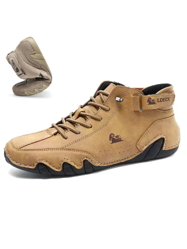 Men's Plus Size Microfiber Leather Ram Lace Up Soft Octopus Sole Sneakers Casual Shoes - Aptkoi.com 