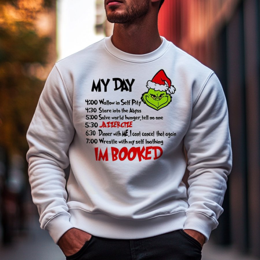 

I'm Booked The Grinch Christmas Print Crew Neck Sweatshirt For Men And Women