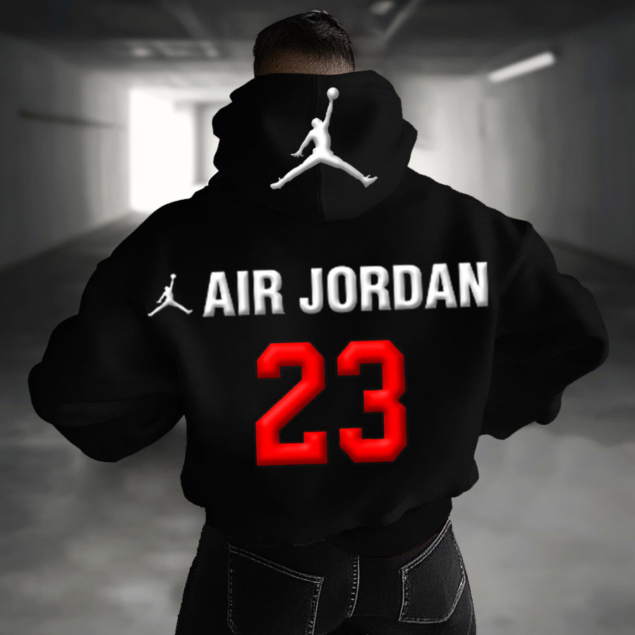 

Men's Vintage Outdoor Basketball Foam Print Oversized Hoodie