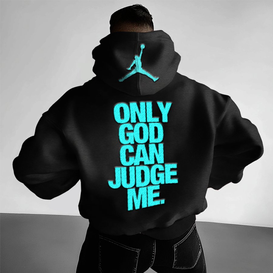 

Unisex Oversized Jumper Only God Can Jude Me Basketball Black Hoodie