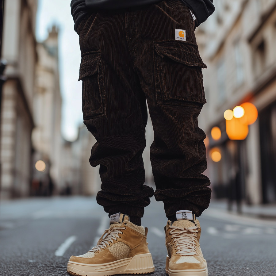 

Vintage Outdoor Men's Corduroy Overalls Trousers