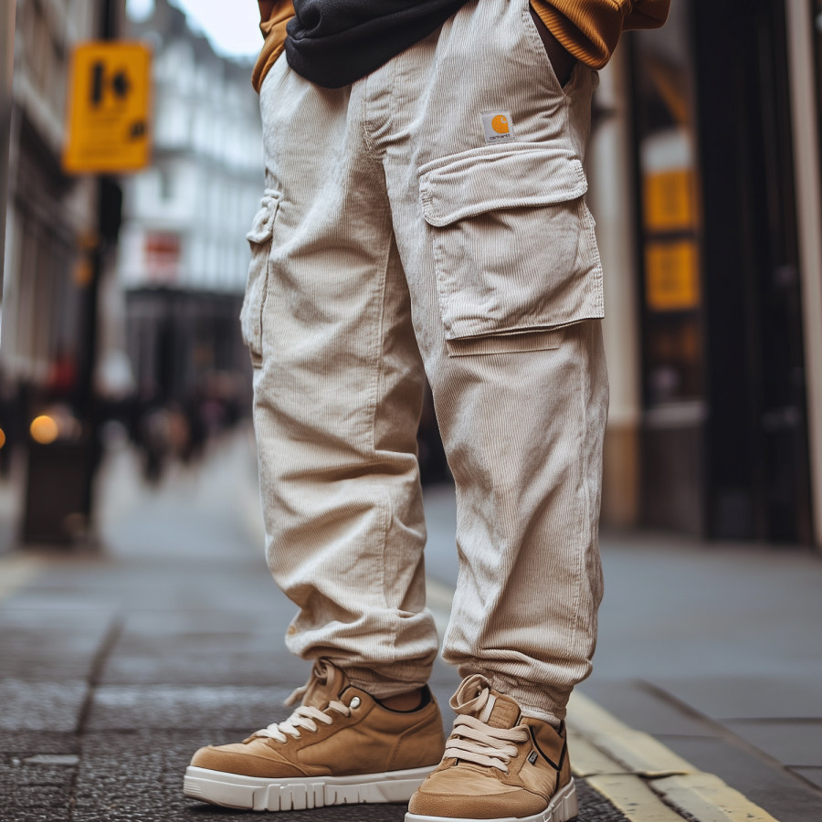 

Vintage Outdoor Men's Corduroy Overalls Trousers