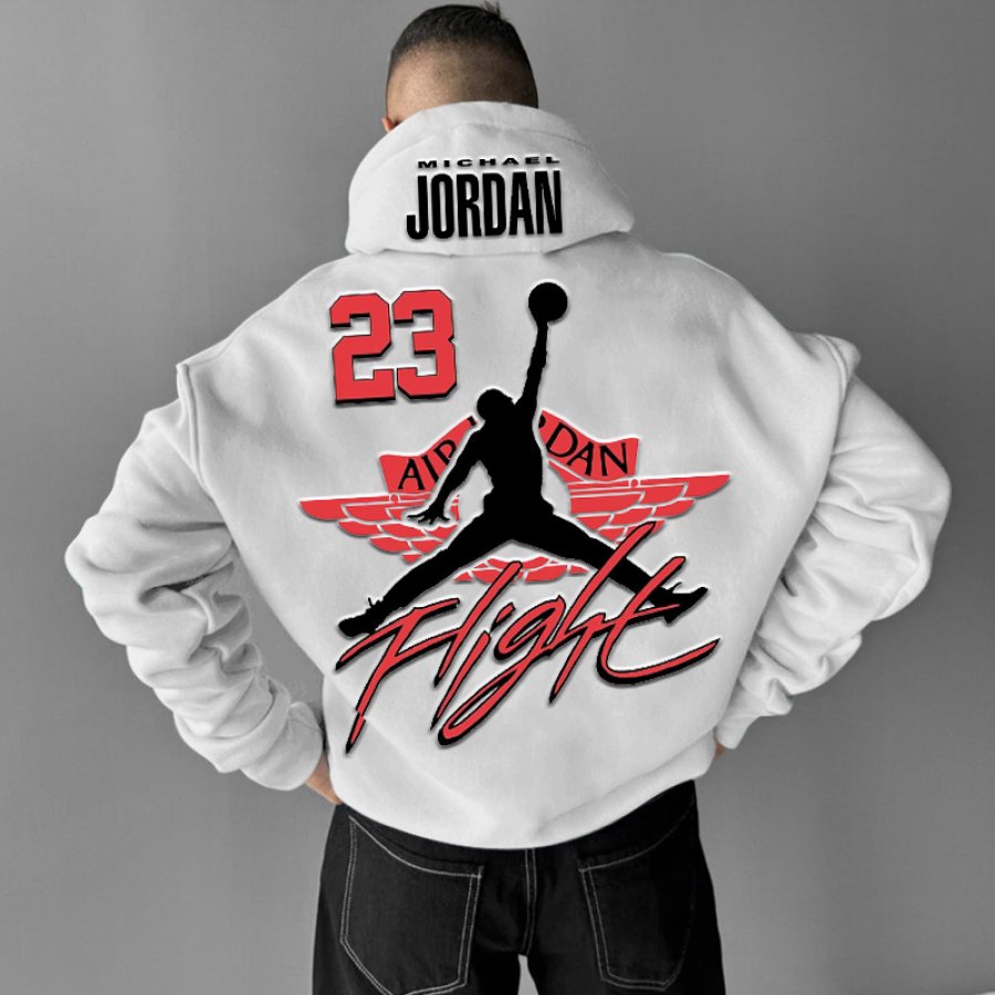 

Unisex Oversized Jumper Basketball White Hoodie