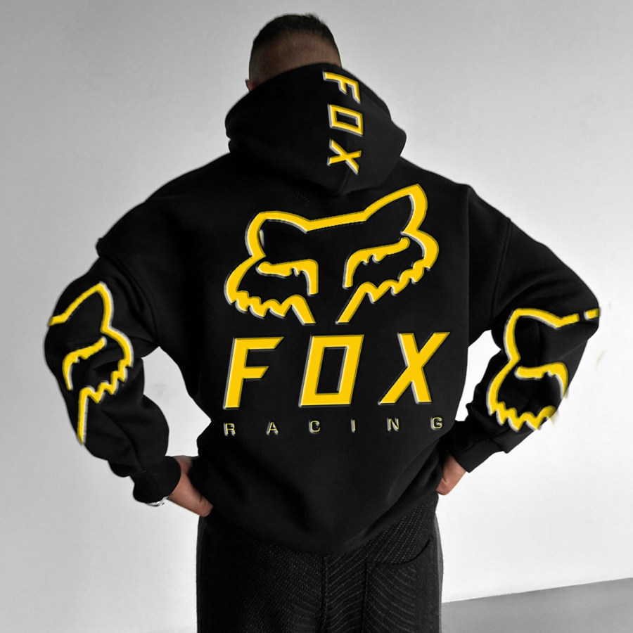 

Casual Racing Letter Print Oversized Hoodie