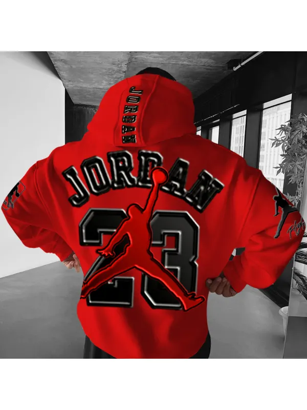 Oversized Unisex Basketball Print Hoodie - Frontiercool.com 