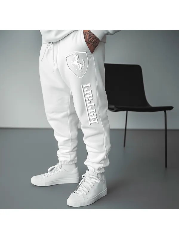 Men's Racing Print Splicing Sweatpants - Aptkoi.com 
