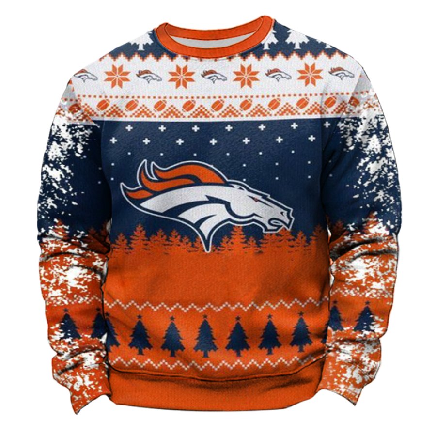 

Denver Broncos Autumn Ugly Christmas Orange Blue Sweatshirt