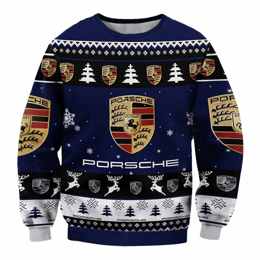 

Unisex Vintage Porsche Racing Car Print Crew Neck Ugly Christmas Sweatshirt