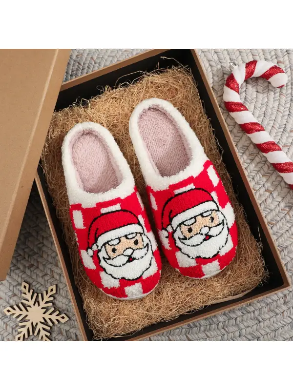 Unisex Christmas Home Leisure Warm Cotton Slippers - Anrider.com 