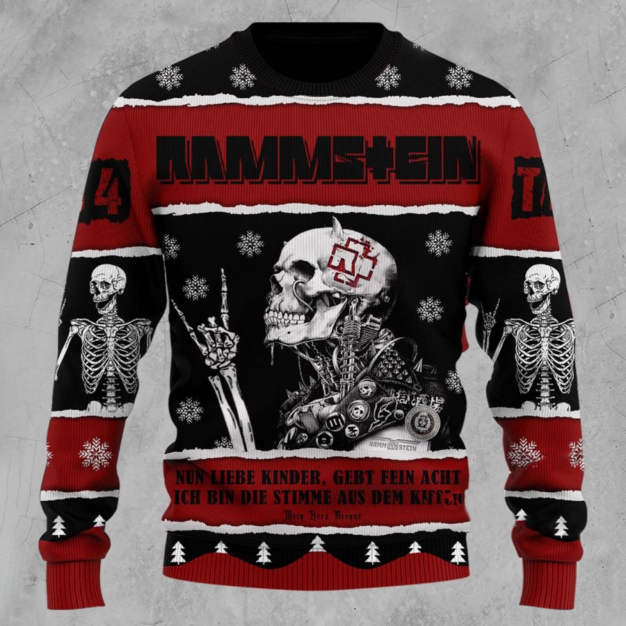 

Unisex Rock Band Print Crew Neck Ugly Christmas Sweatshirt