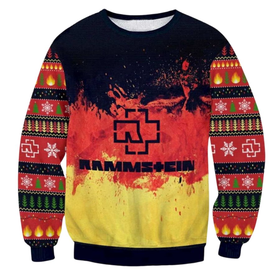 

Unisex Rock Band Print Crew Neck Ugly Christmas Sweatshirt