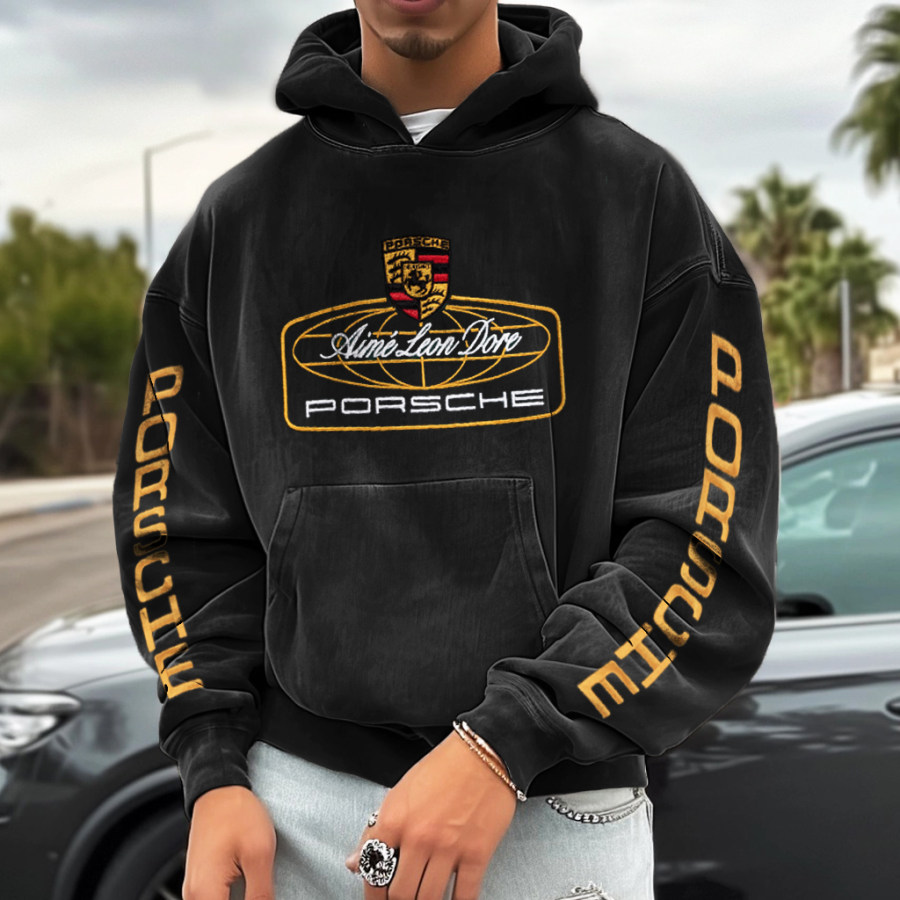 

Unisex Vintage Racing Brand Embroidered Hoodie