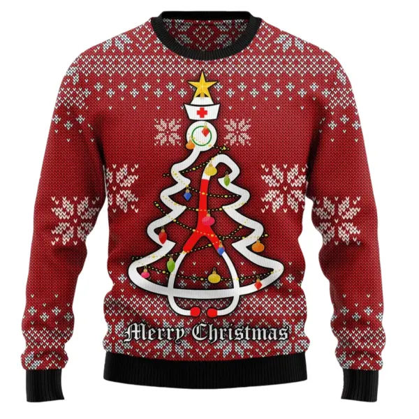 Unisex Christmas Story Print Crew Neck Ugly Christmas Gift Sweatshirt - Ootdyouth.com 
