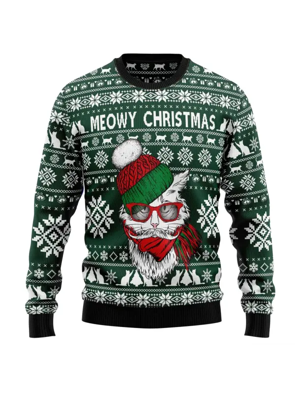 Unisex Christmas Story Print Crew Neck Ugly Christmas Gift Sweatshirt - Ootdmw.com 