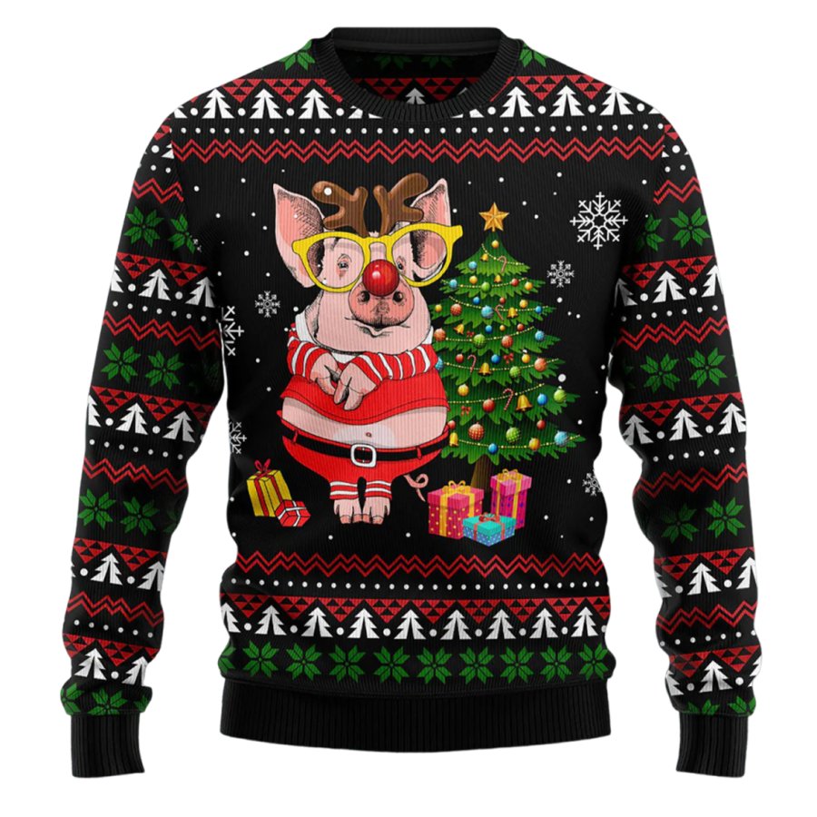 

Unisex Christmas Story Pig Print Crew Neck Ugly Christmas Gift Sweatshirt