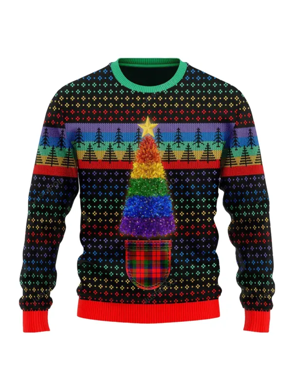 Unisex Christmas Story Print Crew Neck Ugly Christmas Gift Sweatshirt - Aptkoi.com 
