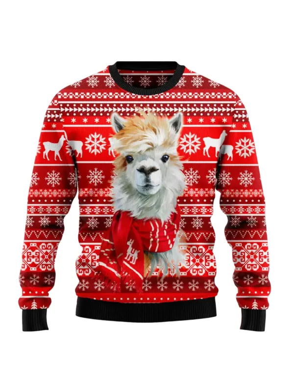 Unisex Christmas Story Print Crew Neck Ugly Christmas Gift Sweatshirt - Aptkoi.com 