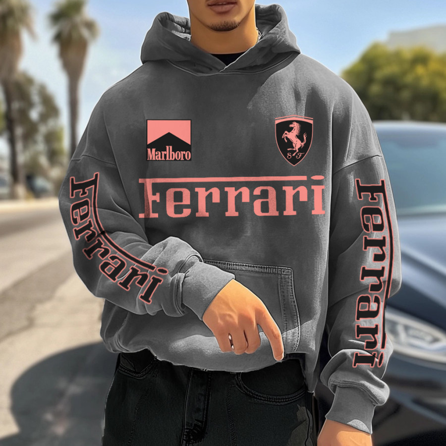 

Unisex Vintage Racing Printed Car Hoodie