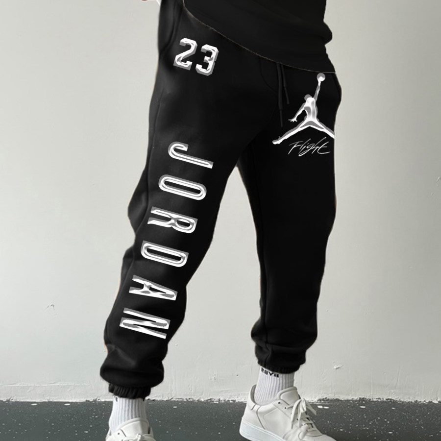 

Unisex Basketball Game Star Sports Fitness Printed Autumn And Winter Sweatpants Casual Pants