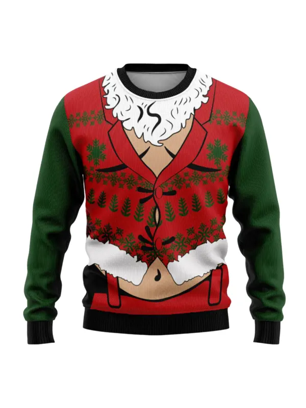 Unisex Christmas Story Print Crew Neck Ugly Christmas Gift Sweatshirt - Aptkoi.com 