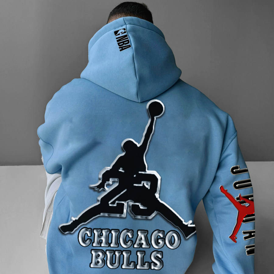 

Oversized Unisex Basketball Print Casual Hoodie
