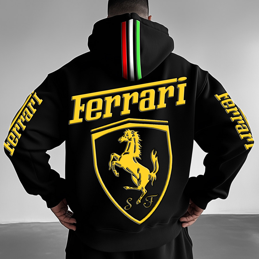 

Men's Racing Print Splicing Hoodies
